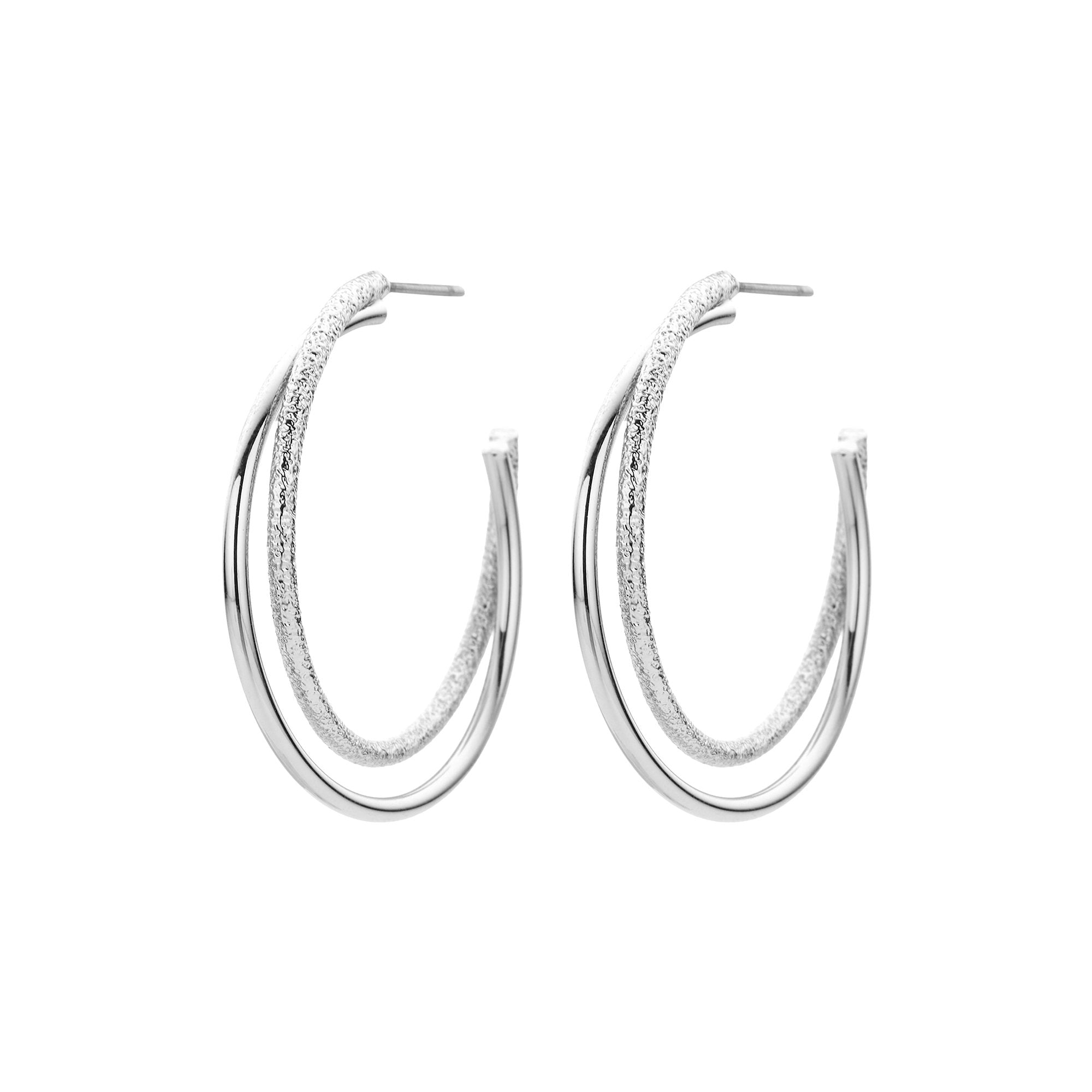Ohrringe: Textured Duo Creolen