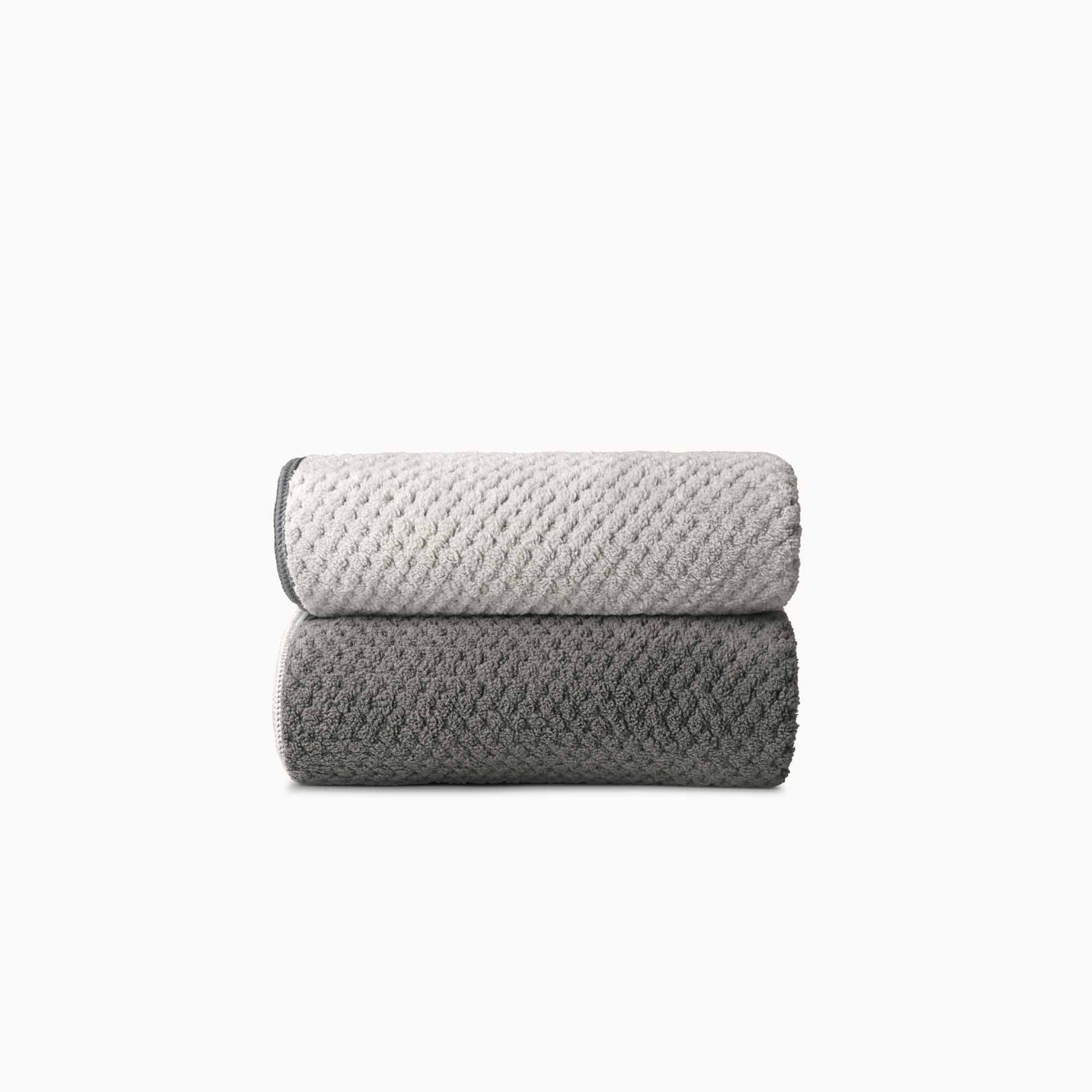 Mikrofaser Gesichts-Handtuch – 2er Set – Dark Grey &amp; Dove Grey